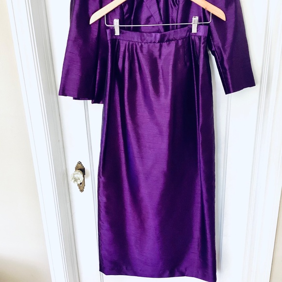 Alex Evenings women's Petite 10 Purple formal Long skirt suit Rhinestone Clasp - Picture 10 of 12